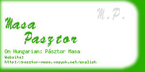 masa pasztor business card
